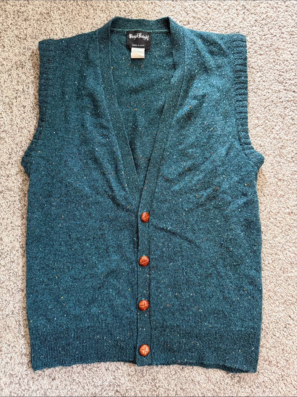 Royal Knight Teal Tweed Wool Blend Vest